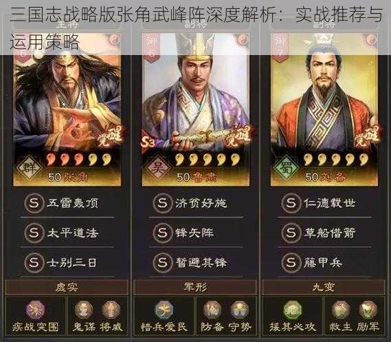 三国志战略版张角武峰阵深度解析：实战推荐与运用策略