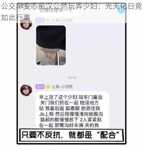 公交车变态痴汉公然玩弄少妇：光天化日竟如此行事