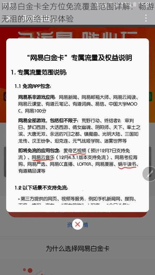 网易白金卡全方位免流覆盖范围详解：畅游无阻的网络世界体验