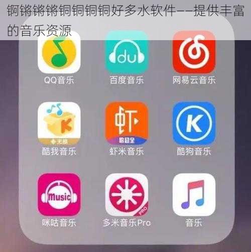 锕锵锵锵铜铜铜铜好多水软件——提供丰富的音乐资源