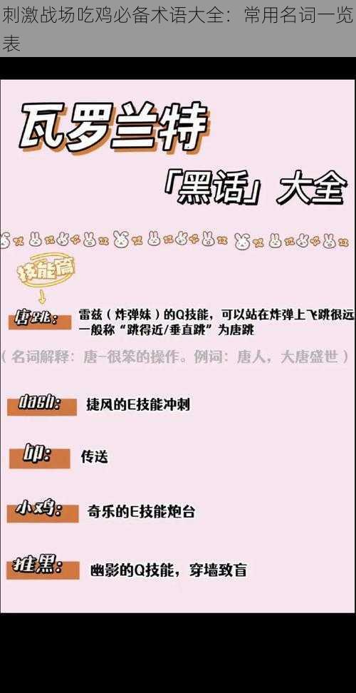 刺激战场吃鸡必备术语大全：常用名词一览表