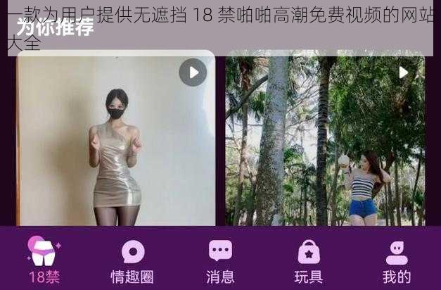 一款为用户提供无遮挡 18 禁啪啪高潮免费视频的网站大全